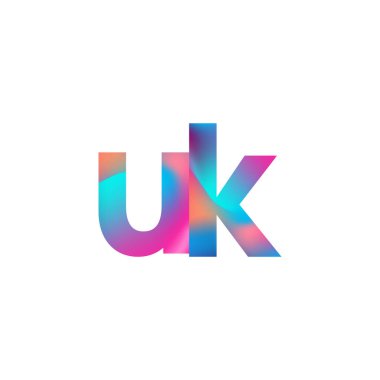İlk Harf UK Logosu Küçük Renkli Tasarım, Modern ve Basit Logo Tasarımı.