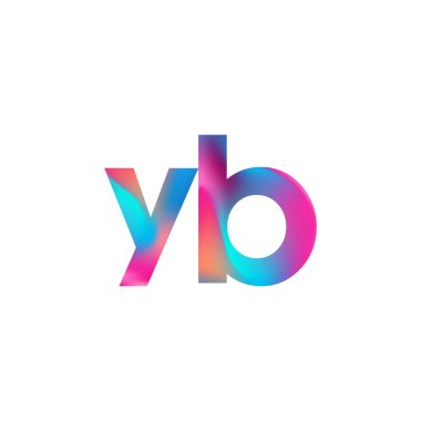 Initial Letter YB Logo Lowercase colorful design, Modern and Simple Logo Design. vector