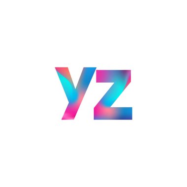 İlk Harf YZ Logosu Küçük Renkli Tasarım, Modern ve Basit Logo Tasarımı.