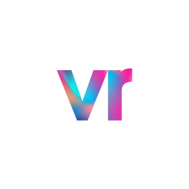 İlk Harf VR Logosu Küçük Renkli Tasarım, Modern ve Basit Logo Tasarımı.