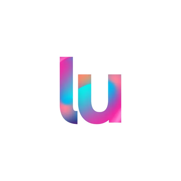 首字母Lu标识小写字母彩色设计 现代简洁标识设计 — 图库矢量图片