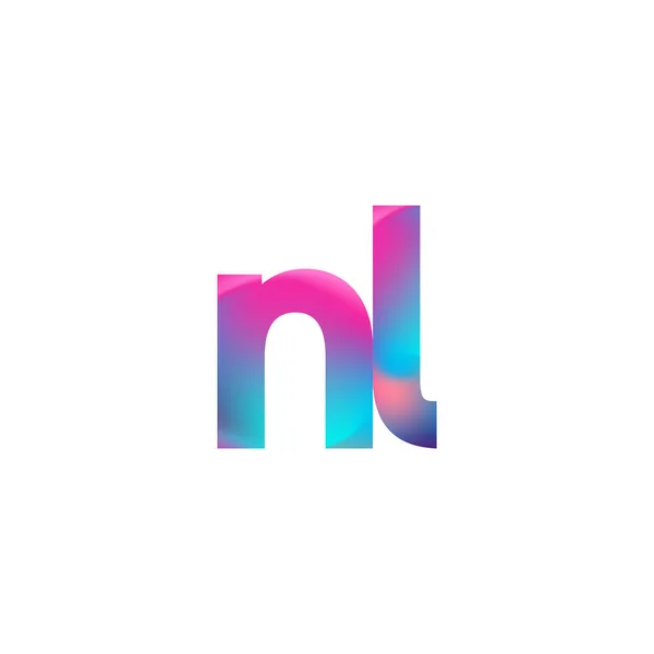 首字母Nl标识小写字母彩色设计 现代简洁标识设计 — 图库矢量图片