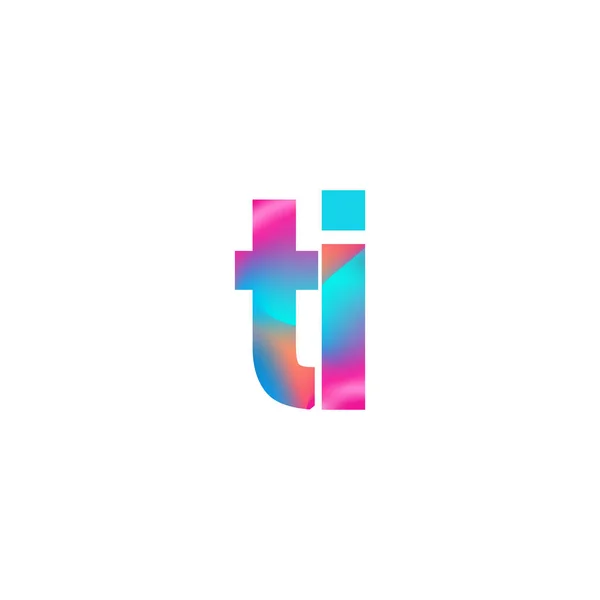 首字母Ti标识小写字母彩色设计 现代简洁标识设计 — 图库矢量图片