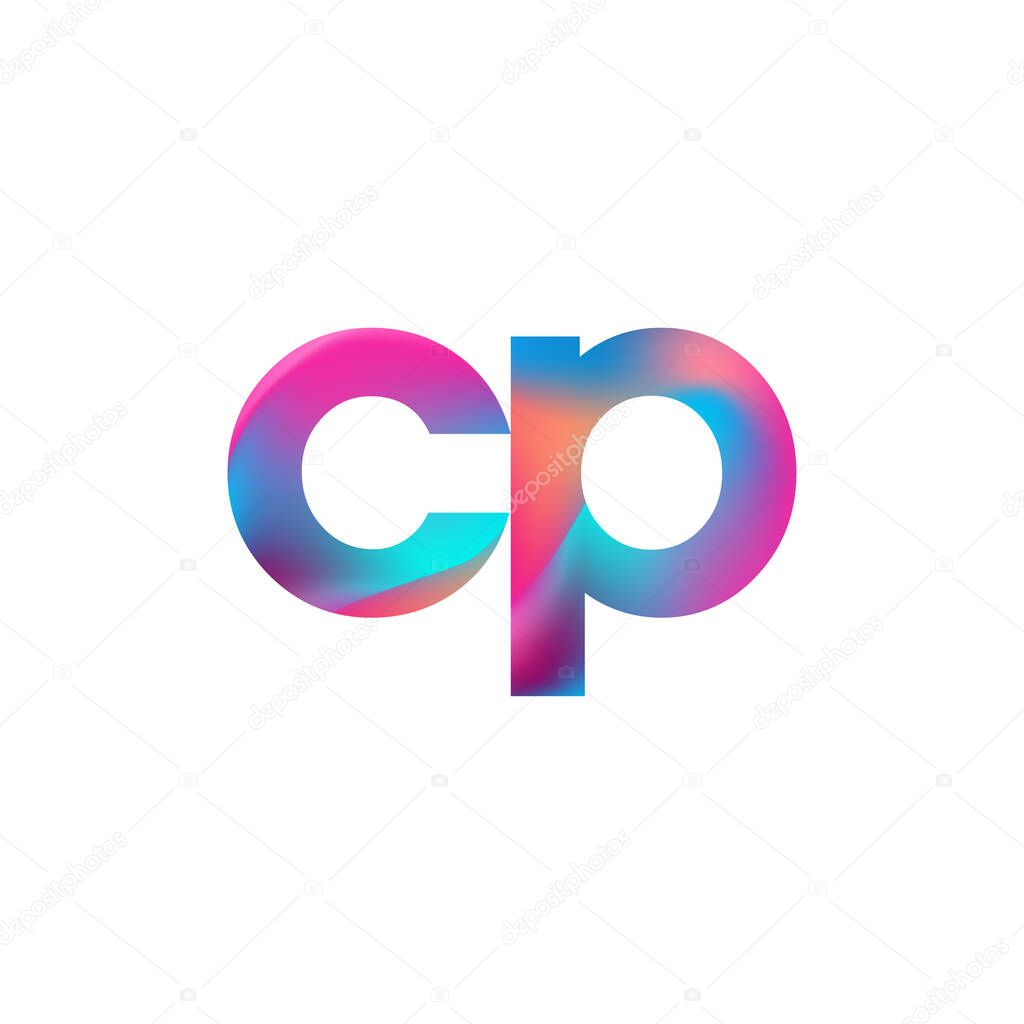 Initial Letter CP Logo Lowercase colorful design, Modern and Simple Logo Design.