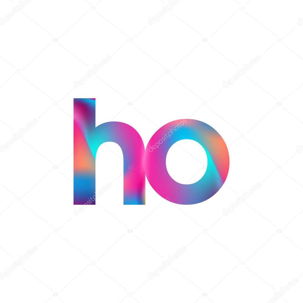 Initial Letter HO Logo Lowercase colorful design, Modern and Simple Logo Design.