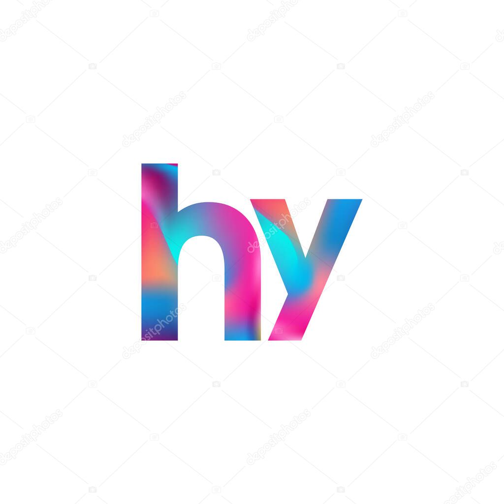Initial Letter HY Logo Lowercase colorful design, Modern and Simple Logo Design.