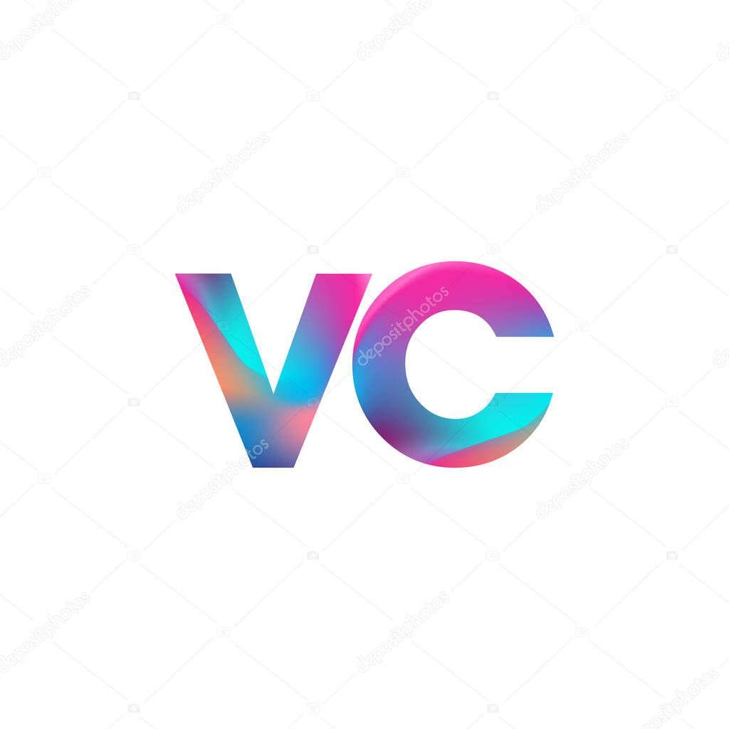 Initial Letter VC Logo Lowercase colorful design, Modern and Simple Logo Design.