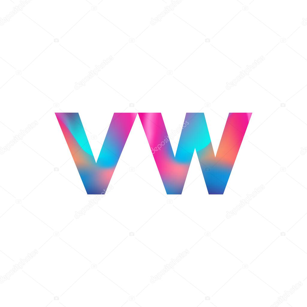 Initial Letter VW Logo Lowercase colorful design, Modern and Simple Logo Design.