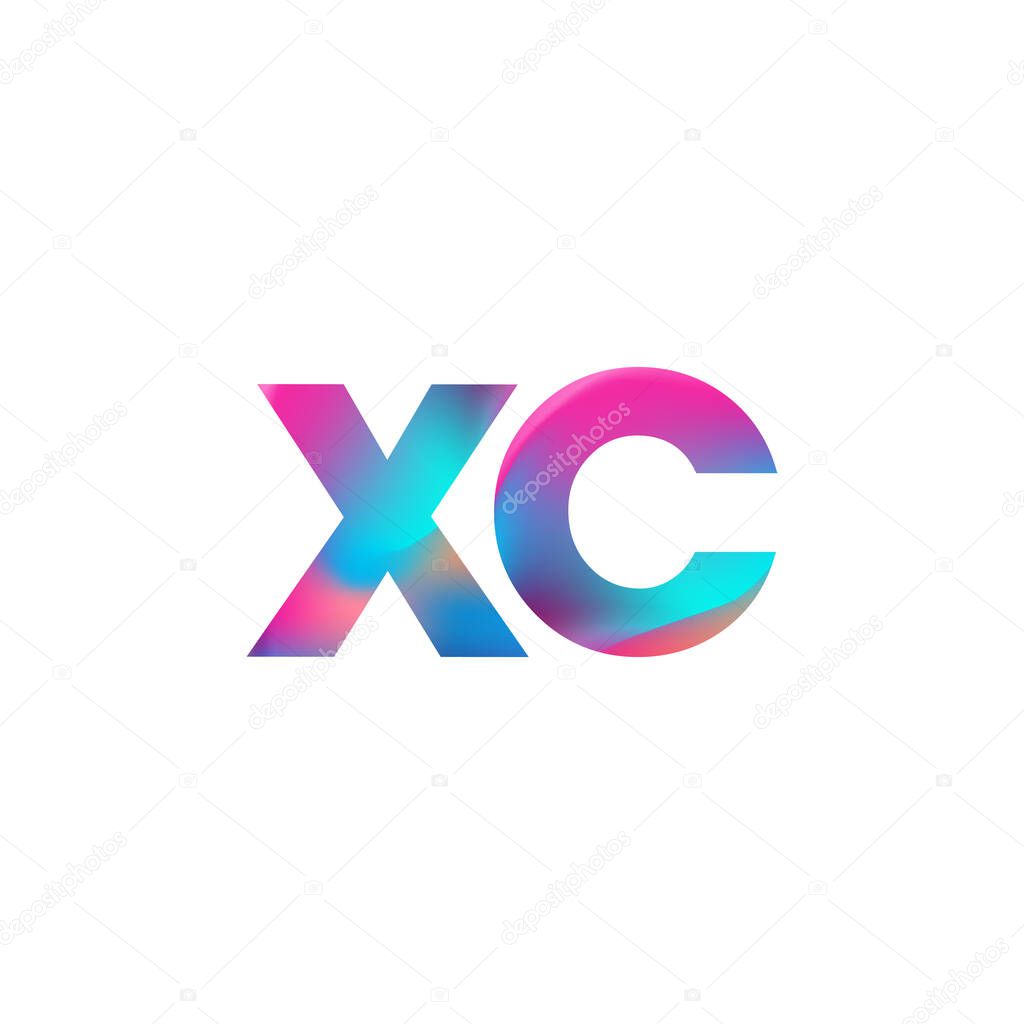 Initial Letter XC Logo Lowercase colorful design, Modern and Simple Logo Design.