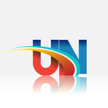 BM logoti şirketinin ilk harfi kırmızı, mavi ve swoosh tasarımı. iş ve şirket kimliği için vektör logosu.