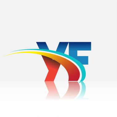 İlk harf YF logotype şirketi adı kırmızı, mavi ve swoosh tasarımı. iş ve şirket kimliği için vektör logosu.
