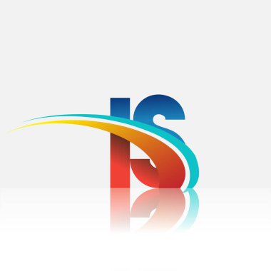 İlk harf logotype şirketi ismi. Renkli, kırmızı, mavi ve swoosh tasarımı. iş ve şirket kimliği için vektör logosu.