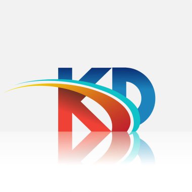 İlk harf KD logotype şirketi adı kırmızı, mavi ve swoosh tasarımı. iş ve şirket kimliği için vektör logosu.
