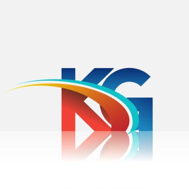 İlk harf KG logotype şirketi adı kırmızı, mavi ve swoosh tasarımı. iş ve şirket kimliği için vektör logosu.
