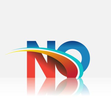 İlk harf No logotype şirketi adı: Renkli kırmızı, mavi ve swoosh tasarımı. iş ve şirket kimliği için vektör logosu.