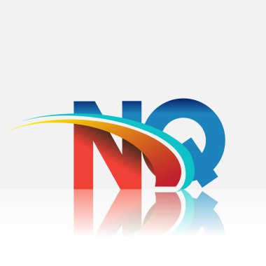 İlk harf NQ logotype şirketi adı kırmızı, mavi ve swoosh tasarımı. iş ve şirket kimliği için vektör logosu.