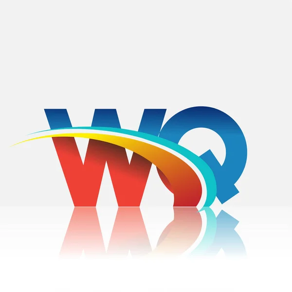 Beginletter Logotype Bedrijfsnaam Gekleurd Rood Blauw Swoosh Ontwerp Vectorlogo Voor — Stockvector