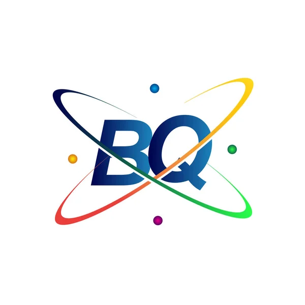 Lettera Iniziale Icona Scienza Logo Colorato Blu Rosso Verde Giallo — Vettoriale Stock