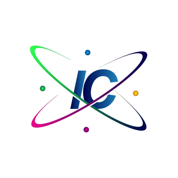 Letra Inicial Logotipo Ciencia Icono Color Azul Rojo Verde Amarillo — Archivo Imágenes Vectoriales