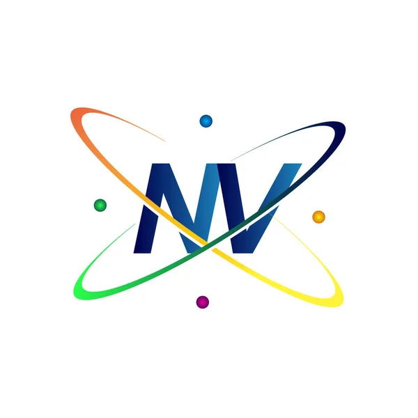 Letra Inicial Logotipo Ciência Ícone Colorido Azul Vermelho Verde Amarelo — Vetor de Stock