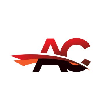 İlk harf AC logotype şirket adı siyah ve kırmızı renk desenli.