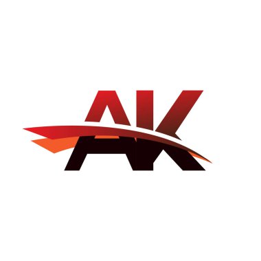 İlk harf AK logotype şirket adı siyah ve kırmızı renk desenli..