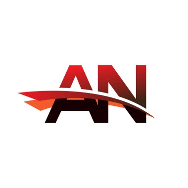 İlk harf AN logotype şirket adı siyah ve kırmızı renkte..
