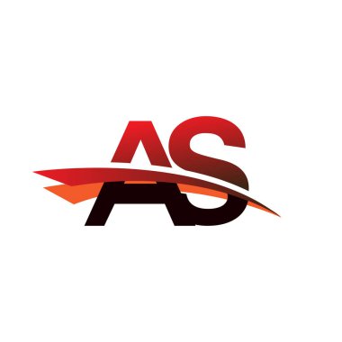 İlk harf AS logotype şirket adı siyah ve kırmızı renkte..