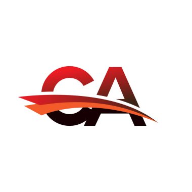 İlk harf CA logotype şirket adı siyah ve kırmızı renkte..