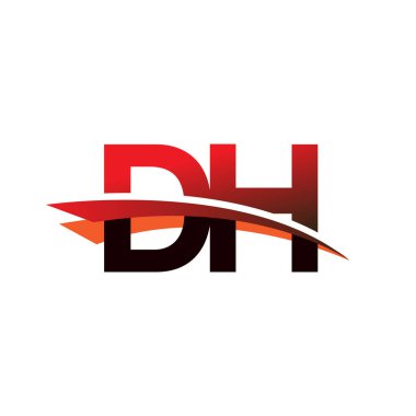 İlk harf DH logotype şirket adı siyah ve kırmızı renk desenli.