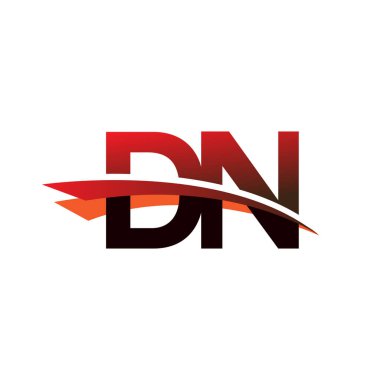 İlk harf DN logotype şirket adı siyah ve kırmızı renk desenli.