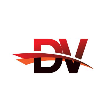 İlk harf DV logotype şirket adı siyah ve kırmızı renk desenli.