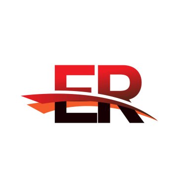 İlk harf ER logotype şirket adı siyah ve kırmızı renkte..
