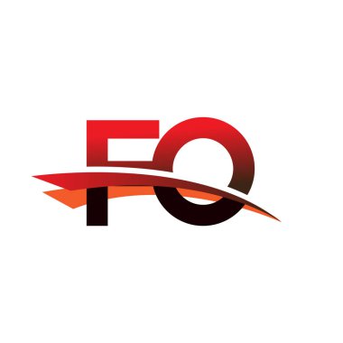 İlk harf FO logotype şirketi adı Siyah ve Kırmızı Swoosh tasarımı.