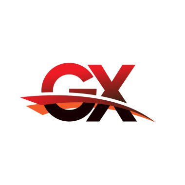 İlk harf GX logotype şirket adı siyah ve kırmızı renk desenli.