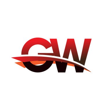 İlk harf GW logotype şirket adı siyah ve kırmızı renk desenli.