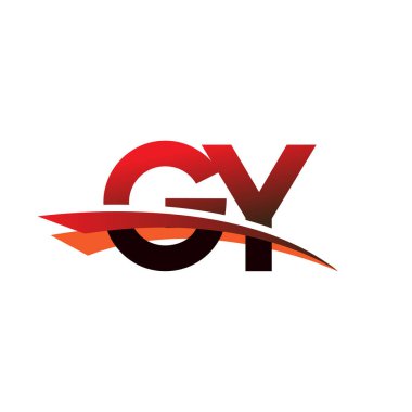 İlk harf GY logotype şirketi adı siyah ve kırmızı renk desenli..