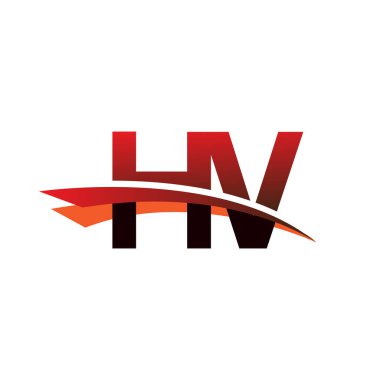 İlk harf HV logotype şirketi adı siyah ve kırmızı renk desenli..