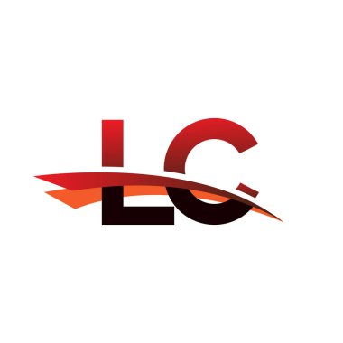 İlk harf LC logotype şirket adı siyah ve kırmızı renk desenli.