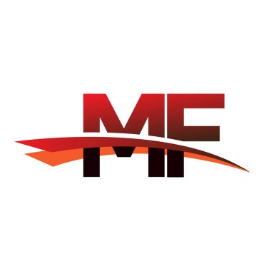İlk harf MF logotype şirket adı siyah ve kırmızı renk desenli.