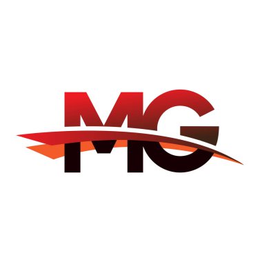 İlk harf MG logotype şirket adı siyah ve kırmızı renk desenli.