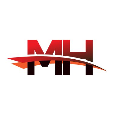 İlk harf MH logotype şirket adı siyah ve kırmızı renkte..