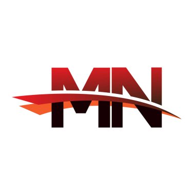 İlk harf MN logotype şirket adı siyah ve kırmızı renk desenli.