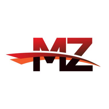 İlk harf MZ logotype şirket adı siyah ve kırmızı renk desenli.