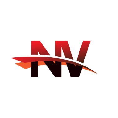 İlk harf NV logotype şirket adı siyah ve kırmızı renk desenli.