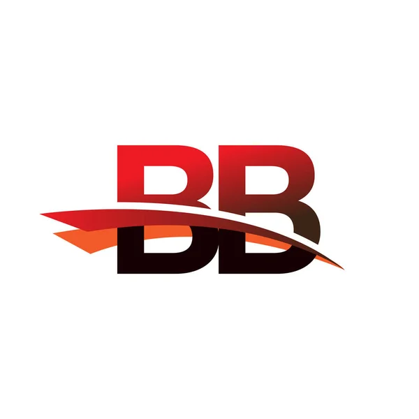 Anfangsbuchstabe Logo Firmenname Farbig Schwarz Und Rot Swoosh Design — Stockvektor