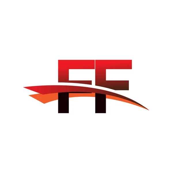 Beginletter Logotype Bedrijfsnaam Gekleurd Zwart Rood Swoosh Ontwerp — Stockvector