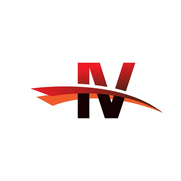 Kezdeti Betű Logotípus Cég Neve Színes Fekete Piros Swoosh Design — Stock Vector