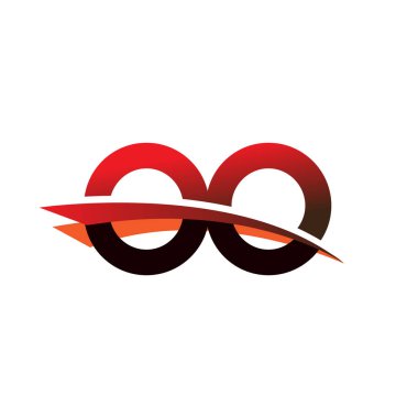 İlk harf OO logotype şirket adı Siyah ve Kırmızı Swoosh tasarımı.