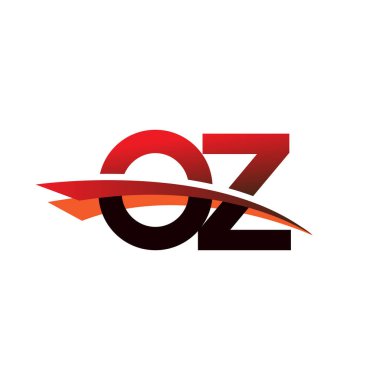 İlk harf: OZ logotype şirket adı: Siyah ve kırmızı renkler..